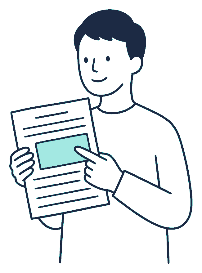 A person holding up a payslip and pointing at one deduction line