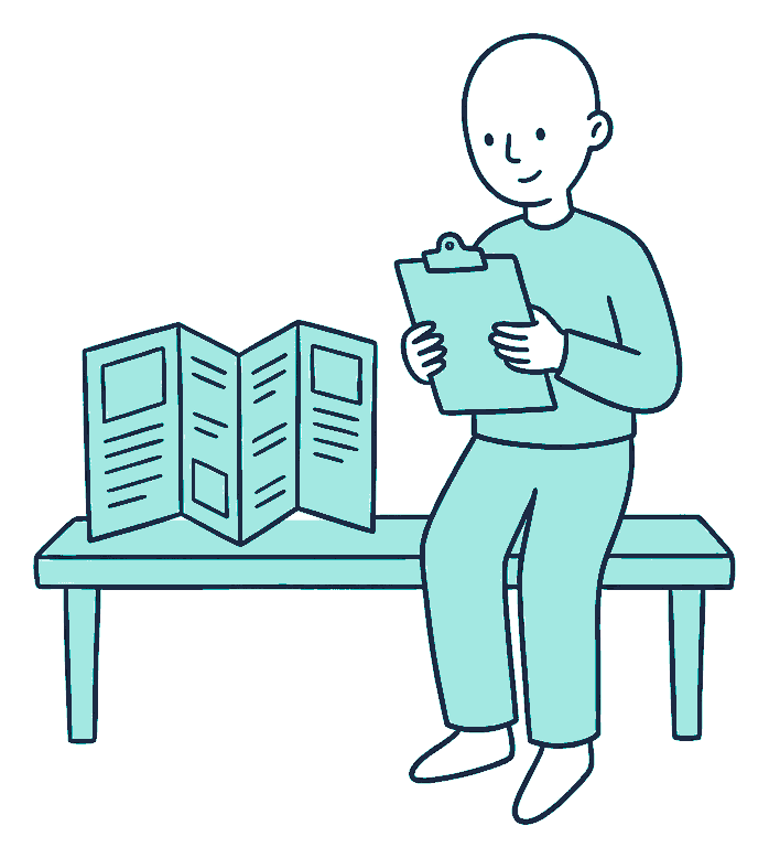 A person with a clipboard comparing three funeral cover policies side by side